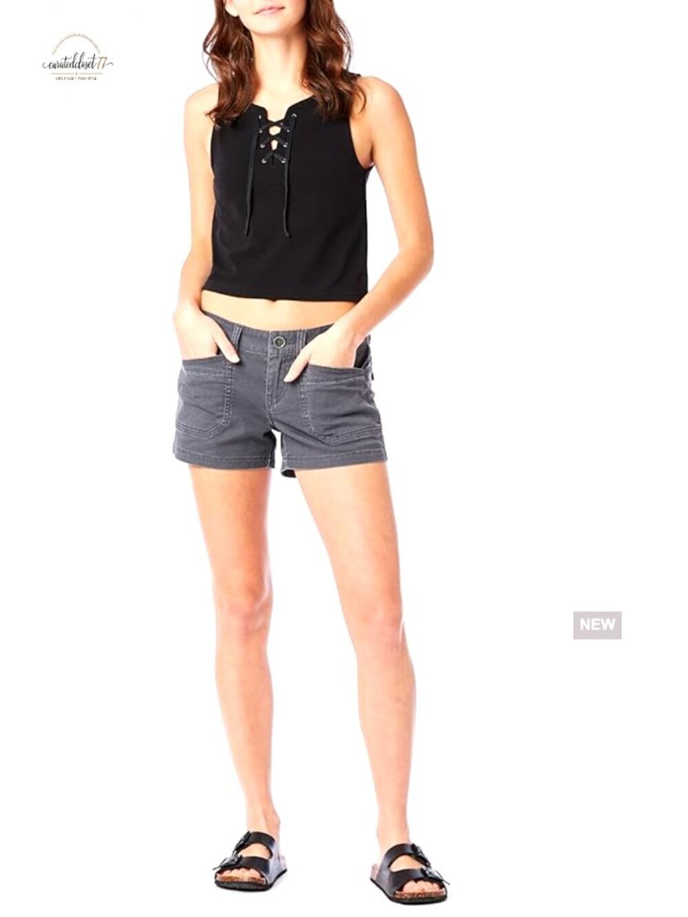 Relaxed Fit Stretch Cotton Shorts 3.5" Inseam Mid Rise Casual Wear